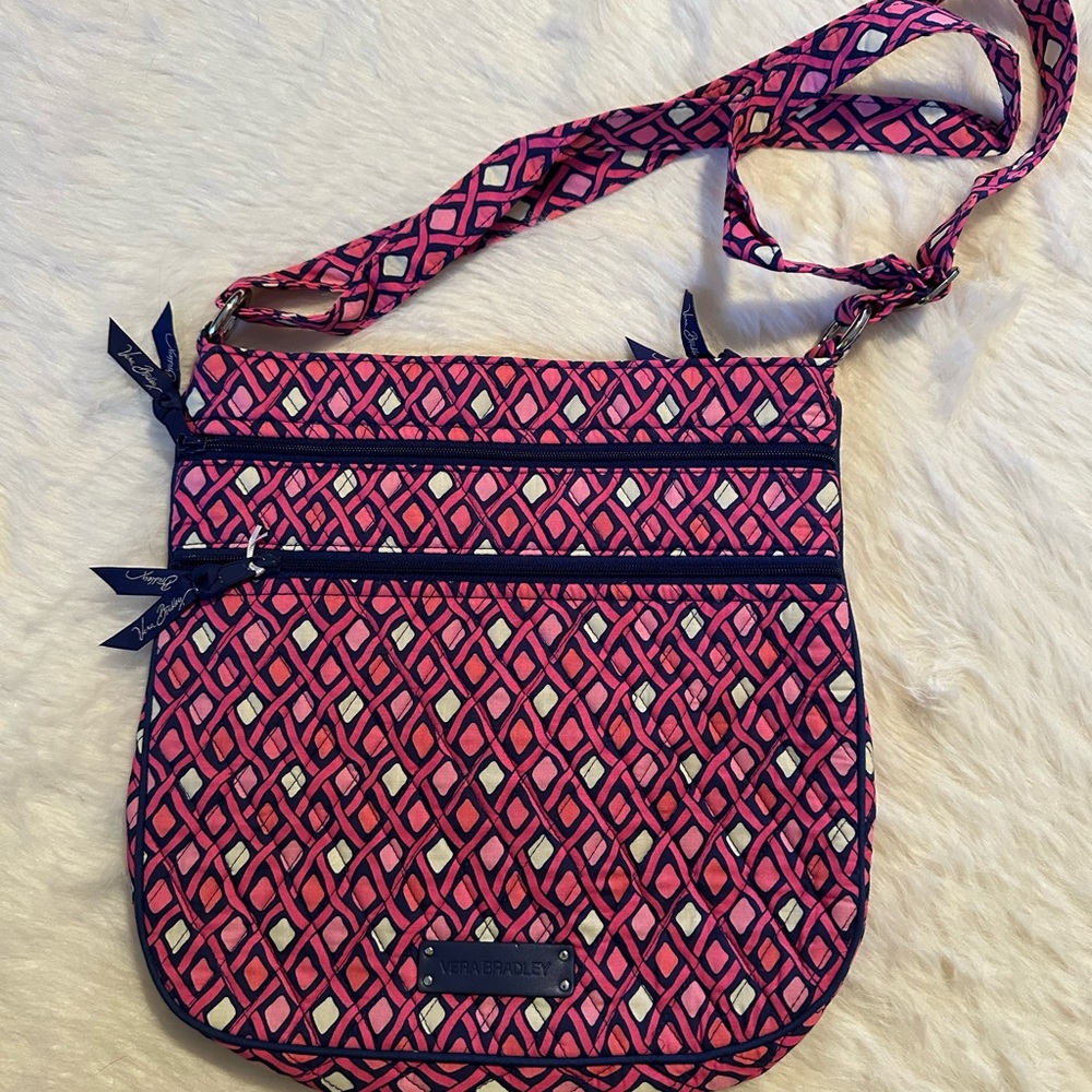 Vera Bradley Pink and Navy Crossbody Bag